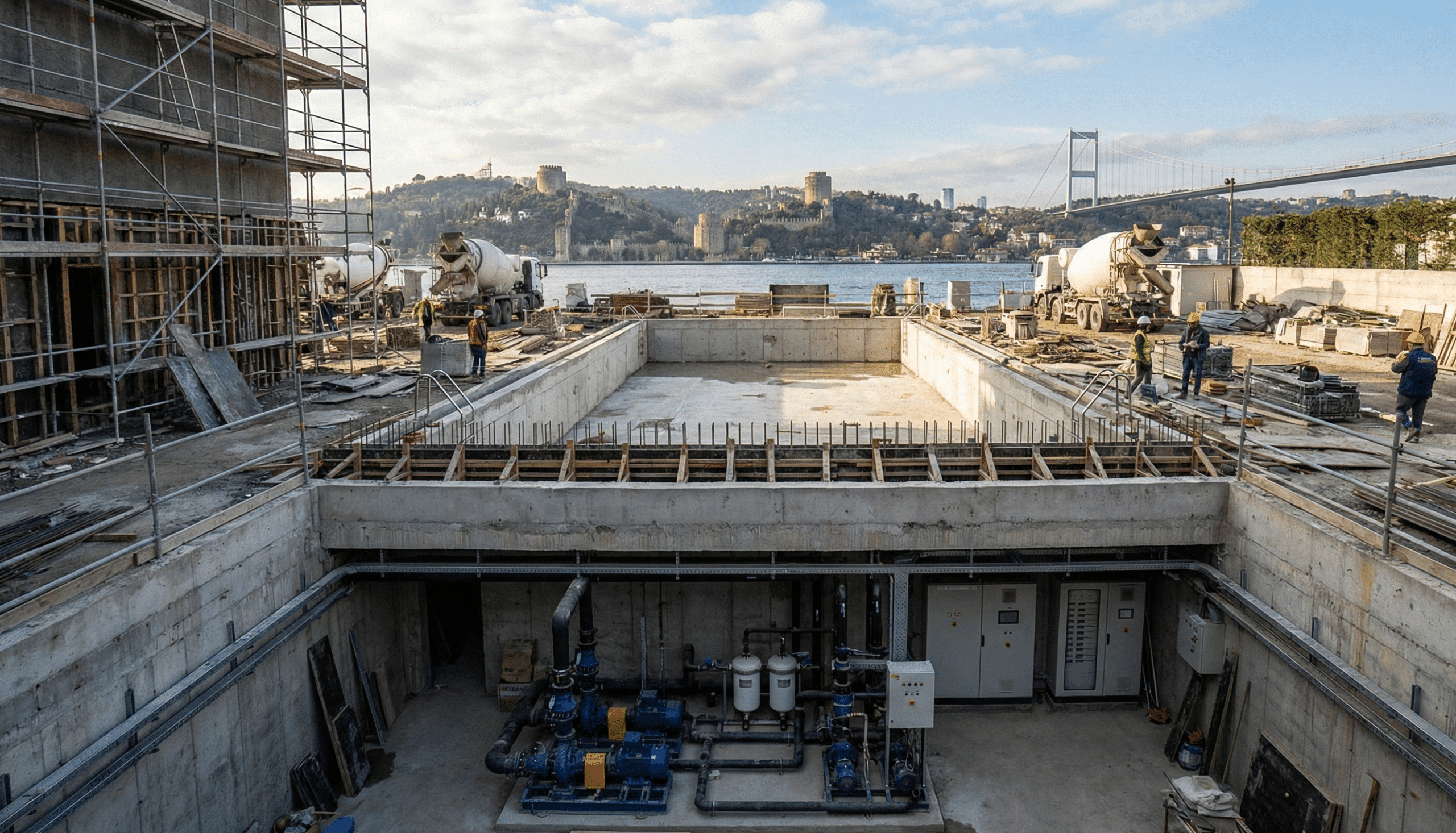 Betonarme havuz fiyatları ölçüye göre bütçe planlaması ve m² maliyet hesabı